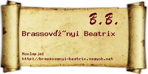 Brassoványi Beatrix névjegykártya